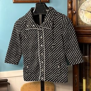 Onque Casuals Casual Polka-Dot 3/4 sleeve Jacket, with rhinestone snaps